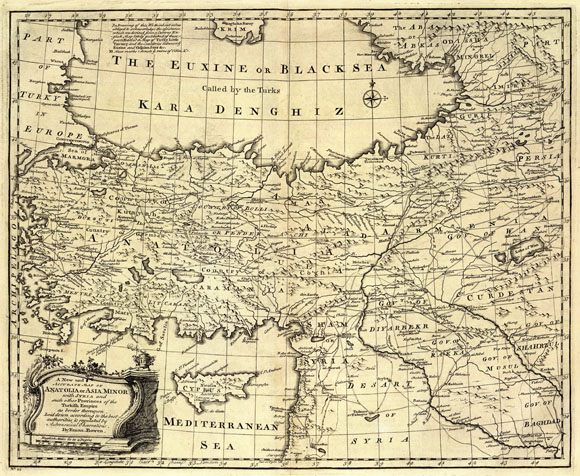 Старинная карта Анатолии (1747)