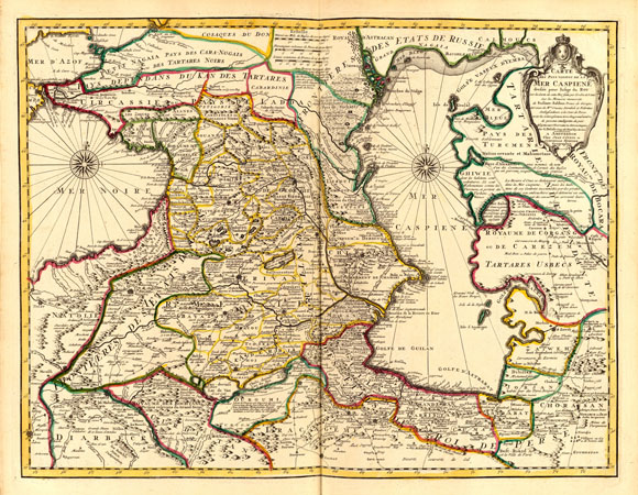 Старинная карта Кавказа (1742)