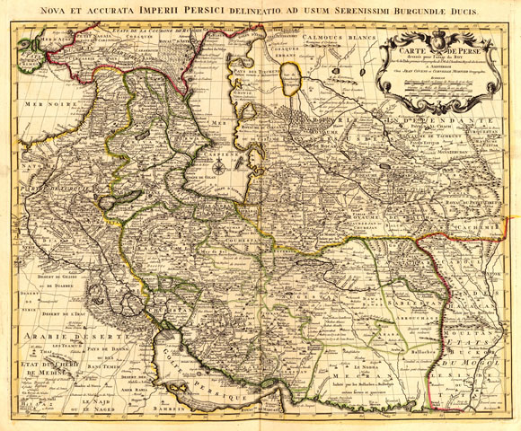 Старинная карта Персии (1742)