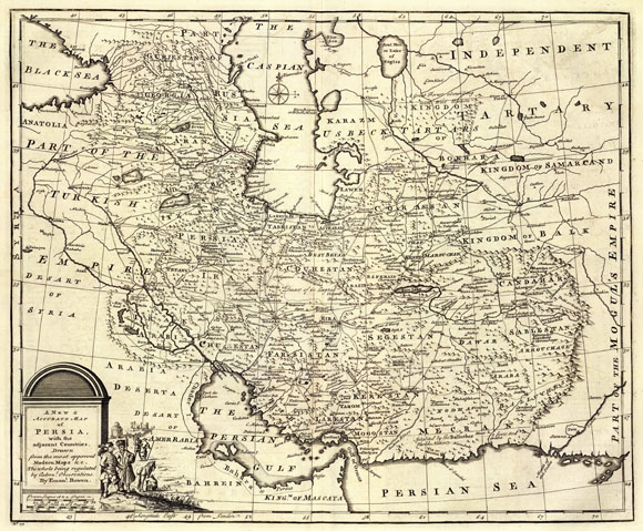 Старинная карта Персидской Империи (1747)