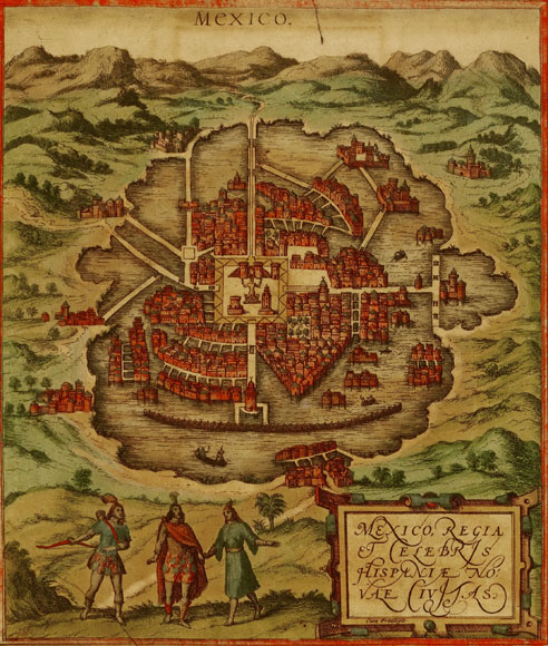 Старинная карта города Мехико (1572)