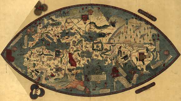 Старинная карта мира "Глаз" (1397)