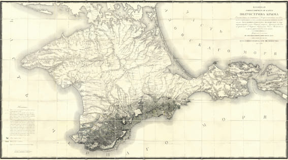 Военная топографическая карта Крыма, 1817