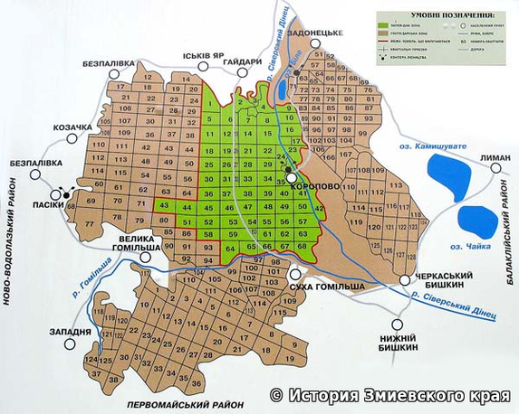 Суха Гомільша на карті НПП «Гомільшанські ліси»